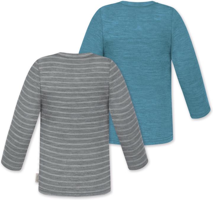 Produktbild Normani 2er Pack Baby Merino Longsleeve „Taupo" - 9473 (98, 104)
