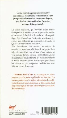 Image du produit La révolution racialiste : et autres virus idéologiques (Français, Bock-Côté Mathieu, 2021)