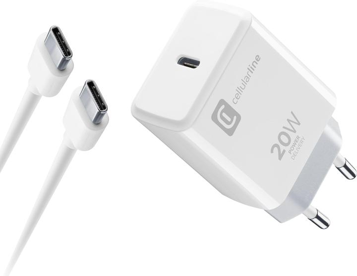 Immagine prodotto Cellularline Kit di caricatori USB-C per Apple 20W PD Bianco (20 W)