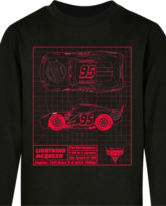 Immagine prodotto Absolute Cult Cars per bambini - Maglia a maniche lunghe Blueprint Saetta McQueen - 134729 (158, 164)