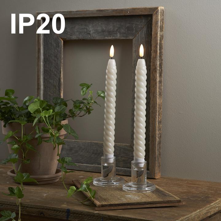 Produktbild Star Trading LED Kerzen mit Timerfunktion | LED Stabkerzen Beige | LED Kerzen flackernde Flamme | LE (4 x)