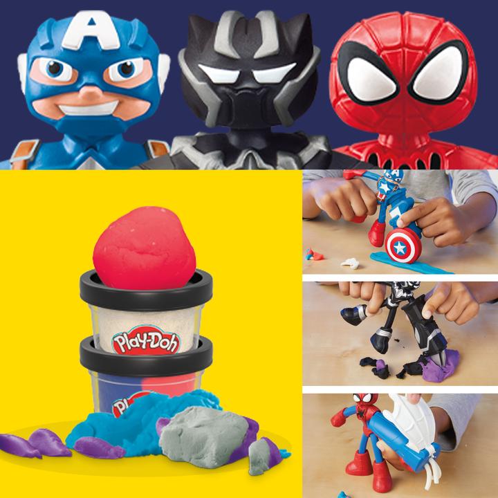 Actual product image Play-Doh Marvel Hero Adventure Playset with 3 Marvel Action Figures and Accessories, 4+