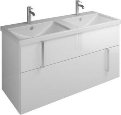 Produktbild burgbad Eqio Keramik-Doppelwaschtisch inklusive Waschtischunterschrank, Breite 1230 mm