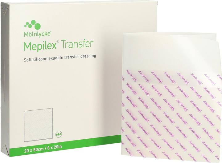 Actual product image Mepilex Transfer Safetac wound dressing à 20 x 50cm (4 x)
