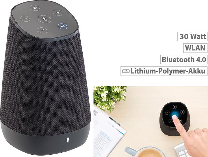 Image du produit Auvisio Enceinte mobile WLAN multi-pièces avec Amazon Alexa (6 h, Fonctionnement sur batterie)