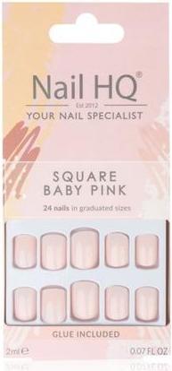 Immagine prodotto Nail HQ Unghie finte quadrate - Rosa baby, 24 pezzi (Unghie artificiali, rosa bambino)
