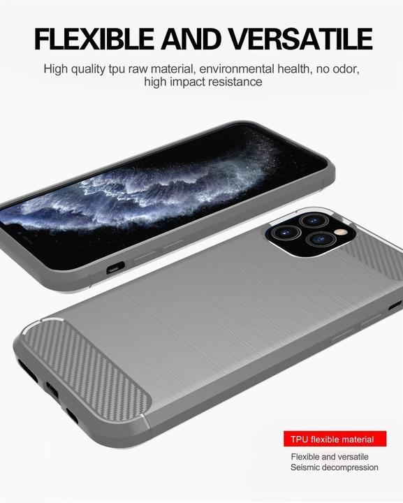 Produktbild Cadorabo TPU Ultra Slim carbon edelstahl Kombi Cover (Apple iPhone 11 Pro)