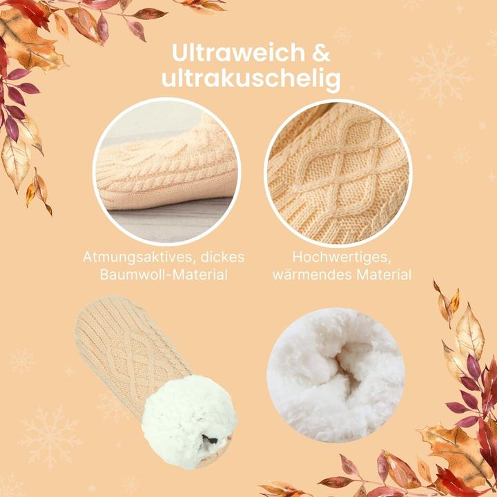 Actual product image Hermex Hausschuhe Gr. 39-42 Wintersocken Kuschelsocken Fuzzy-Socken Pantoffeln (39, 40, 41, 42)