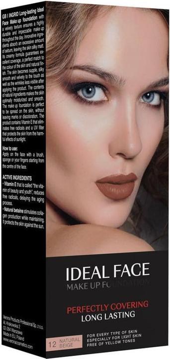 Actual product image Ingrid Cosmetics INGRID Ideal Face Make Up Foundation podkład kryjący 012 Natural Beige 35ml (12)