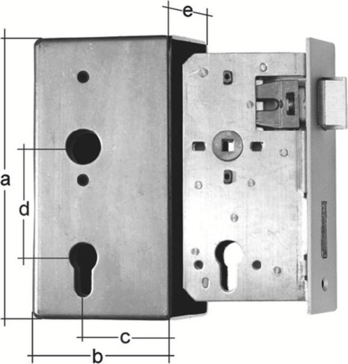 Produktbild GAH Schlosskasten DIN links / rechts Mass A185xB90xC55xE30 mm Dornmass 55 mm (Einsteckschloss)