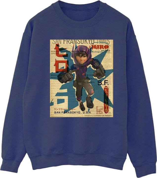 Disney Big Hero 6 Baymax Hiro Newspaper Sweatshirt (S)