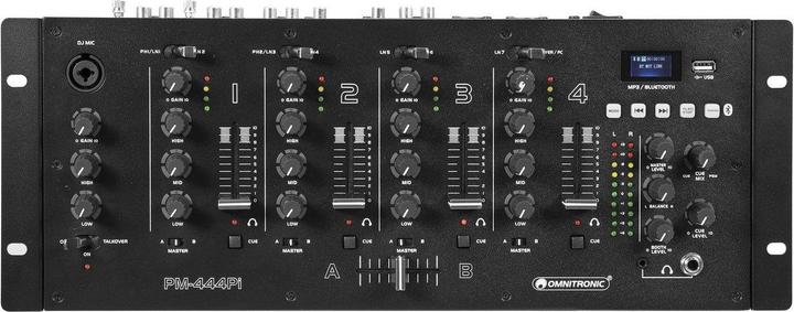 Image du produit Omnitronic PM-444Pi Table de mixage DJ 4 canaux avec lecteur & interface USB