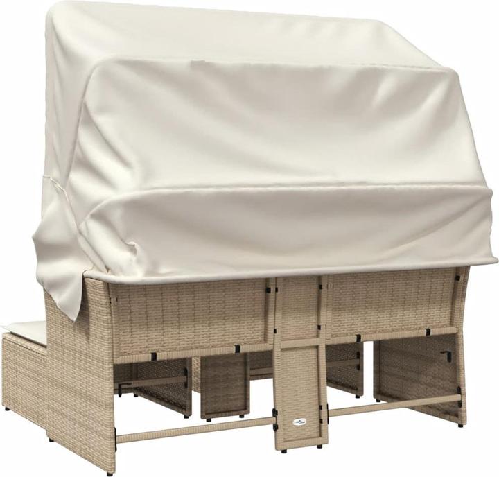 Actual product image VidaXL 2-seater garden sofa with roof and stools