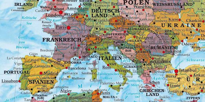 Produktbild Die Welt deutsch Poster 1 : 40.000.000. Plano in Rolle 40000000
