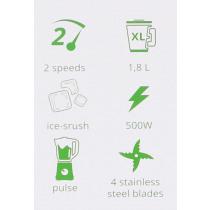 Image du produit Kiwi 1.8l compact 2in1 500w mélangeur (Prise UE, 500 W)