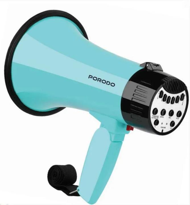 Immagine prodotto Porodo Lifestyle 30W Siren Bluetooth Recorder Megaphone with 6 Voice Modes - Sky Bl (Megafono)
