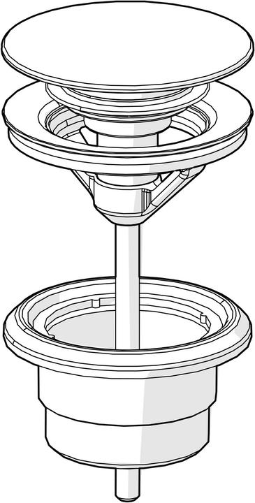 Produktbild Hansa Hansafill Ablaufgarnitur, Push-open, für Standard Waschtische, Durchmesser 63 mm, 59913988