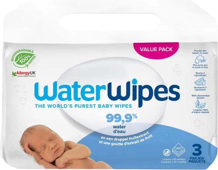WaterWipes 99,9% Wasser (540 Stück)