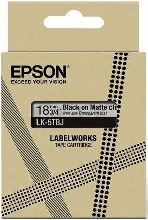 Immagine prodotto Epson Trasparente opaco/nero 18 mm LK-5TBJ (1.80 cm, Trasparente)
