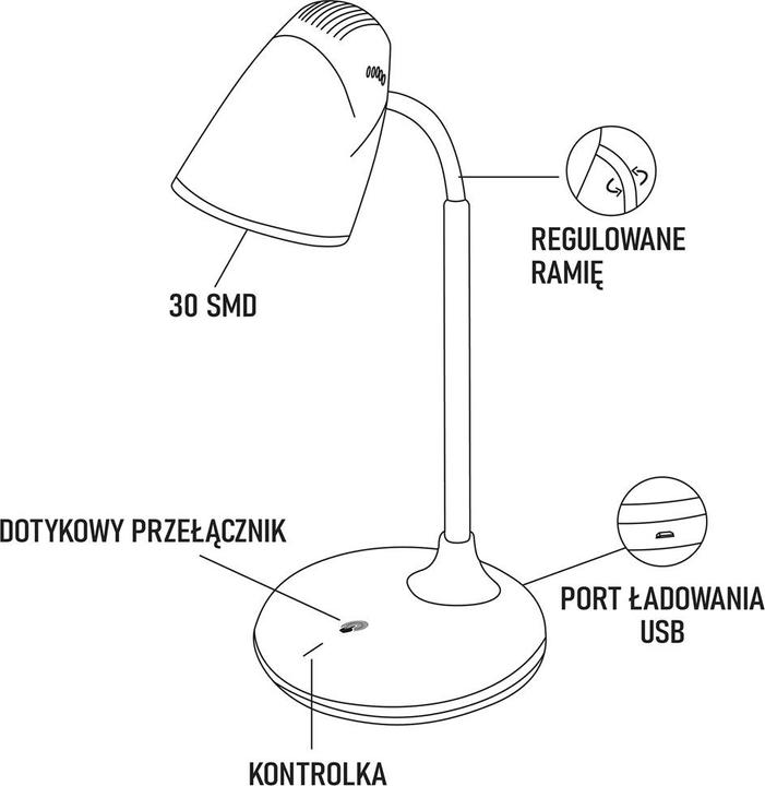 Immagine prodotto Montiss lampada da tavolo MT044 Montis LED lampada da tavolo ricaricabile multifunzionale (210 lm)