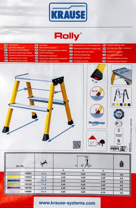 Image du produit Krause Marchepied double pliable en aluminium kl (Marchepied pliant, 45 cm)