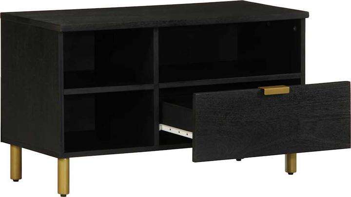 Produktbild VidaXL TV Schrank Lowboard Fernsehschrank Fernsehtisch Schwarz Holzwerkstoff (80 x 33 x 46 cm)
