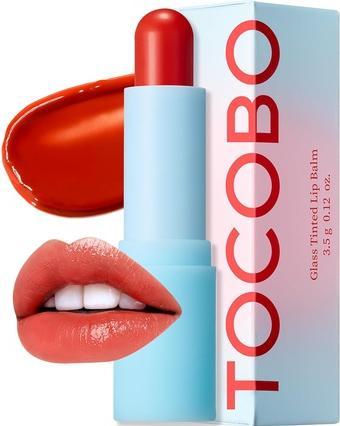 Actual product image Tocobo Glass Tinted Lip Balm 013 Tangerine Red 0.67 oz 19g