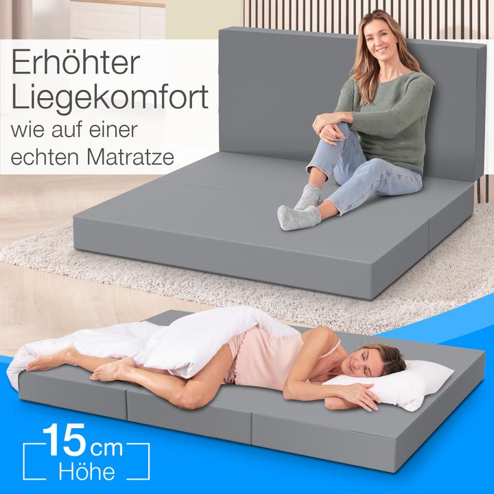 Actual product image Bestschlaf Klappmatratze, 3-teilige Faltmatratze, Reisebett, Gästematratze (140 x 195 cm, Foam core)