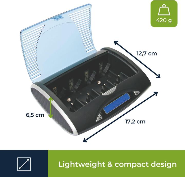 Image du produit Velleman Chargeur/D?chargeur universel rapide pour batteries Nimh avec affichage LCD et sortie USB