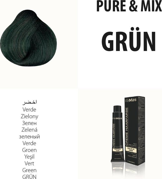 FemMas Grün) Haarfarbe Pure & Mix 100ml (Grün)