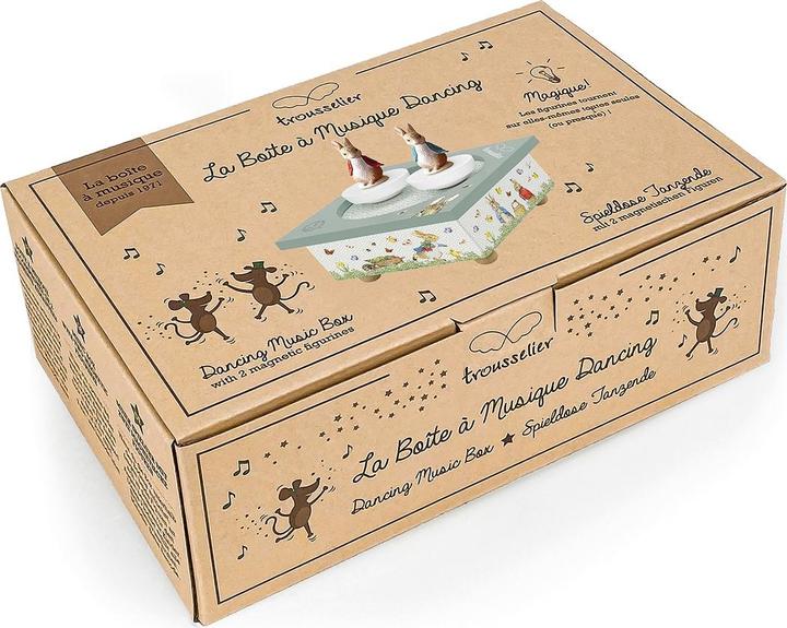 Actual product image Trousselier Music box with dancing bunnies, magnetic