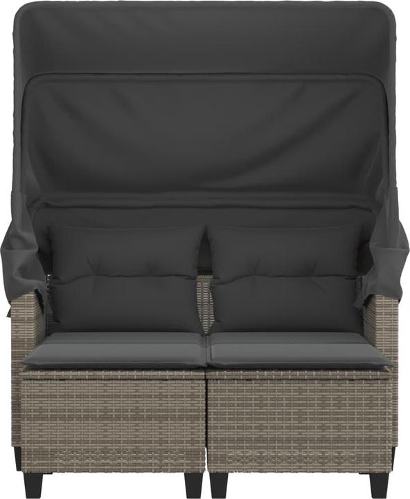 Image du produit VidaXL Canapé de jardin 2 places avec poufs