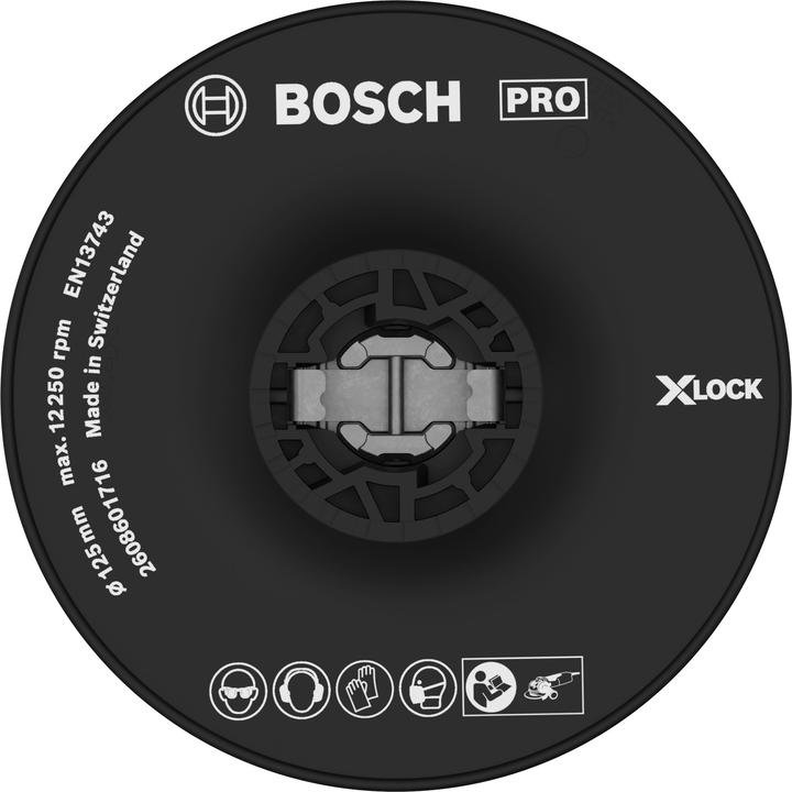 Bosch Professional Zubehör PRO Backing Pad X-Lock, hart, 125 mm, hart (125.0 Scheiben)