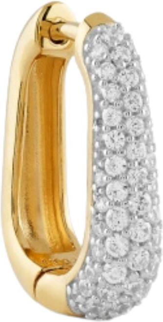 Actual product image Guess 17MM NUANCE FULL PAVE HUGGIES earrings (Silver 925)