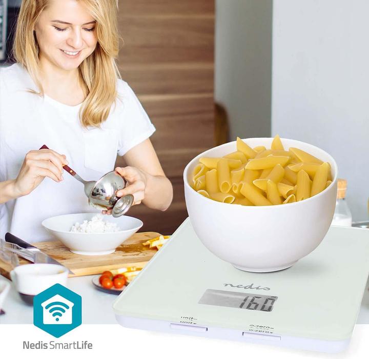 Produktbild Nedis SmartLife Küchenwaage Bluetooth® | Glas / Kunststoff | Weiss