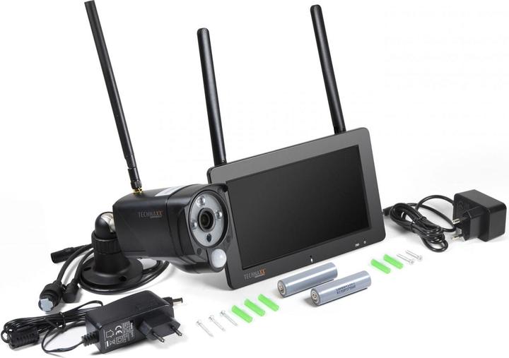 Produktbild Technaxx Funk-Überwachungskamera Set, 7" Touchscreen-Empfänger, 2 FullHD IP Kameras