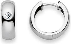 Natsumi Schmuck Klappcreolen Gerundet Silber 925 Zirkonia (925 Sterling Silber)