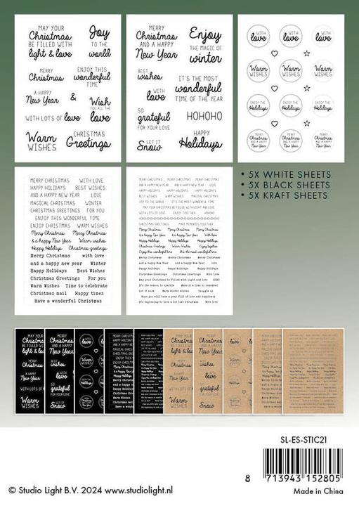 Produktbild art by marlene Christmas Stickers "English Christmas Texts" Essentials
