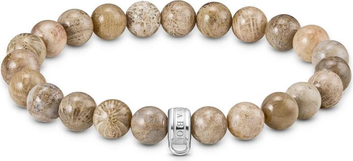 Immagine prodotto Thomas Sabo Charm Armband mit Daisy Jaspis Beads Silber (17 cm, Argento 925)