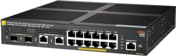 Actual product image HPE E Aruba 2930F Switch 2 SFP+/10Gbps G Ports, PoE+, Layer 3, VSF Stacking, RIP Routing, Acce (16 Ports)