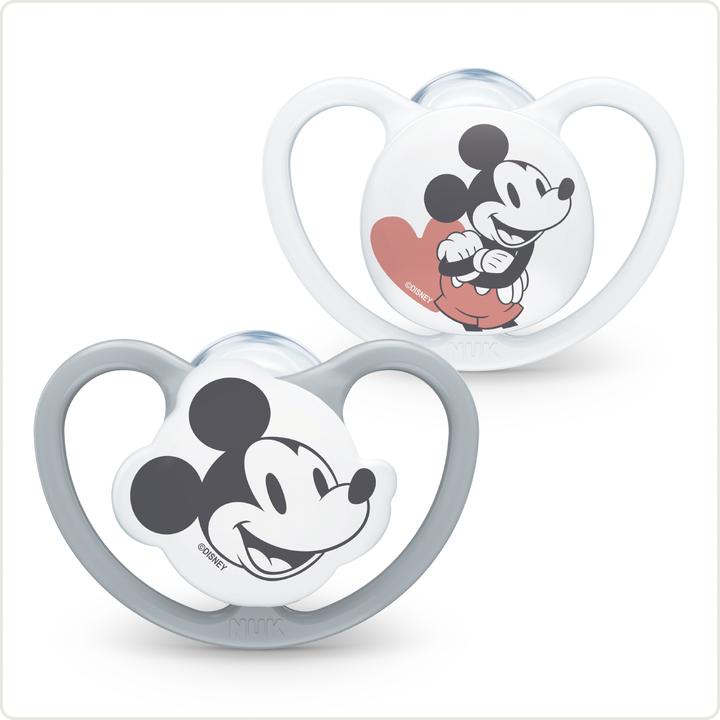 Produktbild NUK Disney Minnie Mouse Space Silikon-Schnuller, 18-36 Monate, 2 Stück, grau & weiss (2 x, ab 18 Monaten)