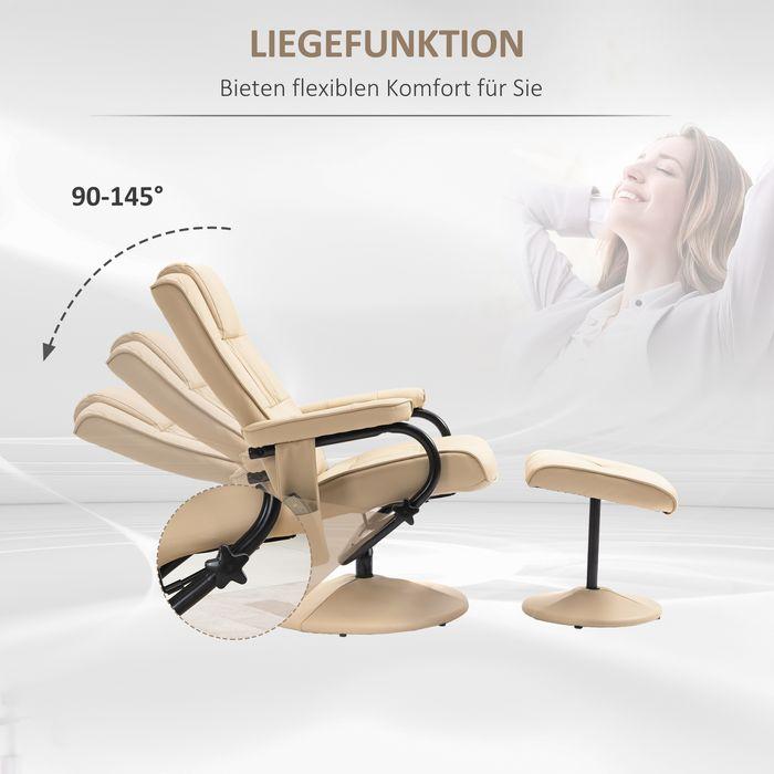 Produktbild Swisshandel24 Relaxliege mit Liegefunktion Massagesessel Fernsehsessel TV Sessel mit Massagefunktion inkl. Hocker