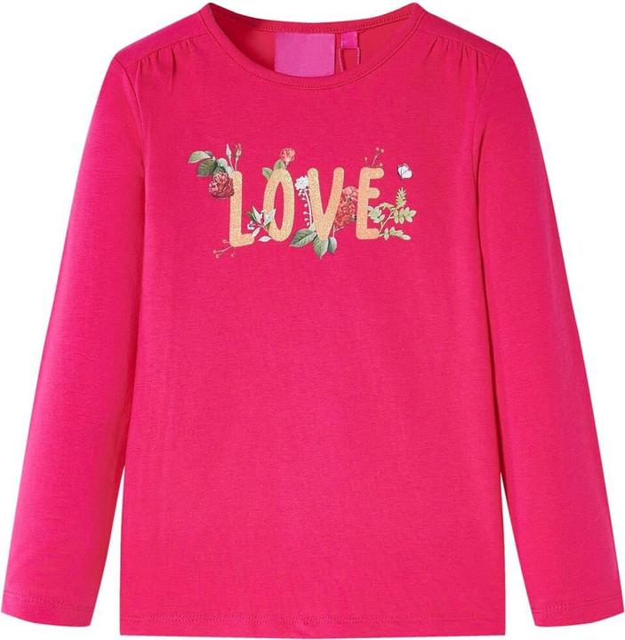 VidaXL Kinder-Langarmshirt Knallrosa 92,Material: 95 % Baumwolle. 5 (92)