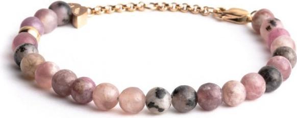 Didyma ARMBAND - LEPIDOLITH NATURSTEIN - 16+2+2 CM (20 cm, Naturstein, 316L-Edelstahl)