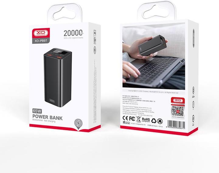 Actual product image xO laptop power bank PB97 65W 20000mAh black (20000 mAh, 65 W, 65 Wh)