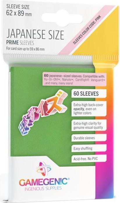 Produktbild Gamegenic GGS10120ML - PRIME Hüllen in japanischer Grösse, grün (60 Hüllen)