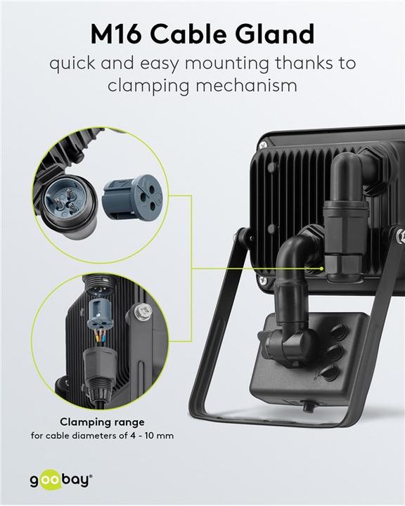 Actual product image Goobay LED outdoor spotlight (1706 lm, IP44)