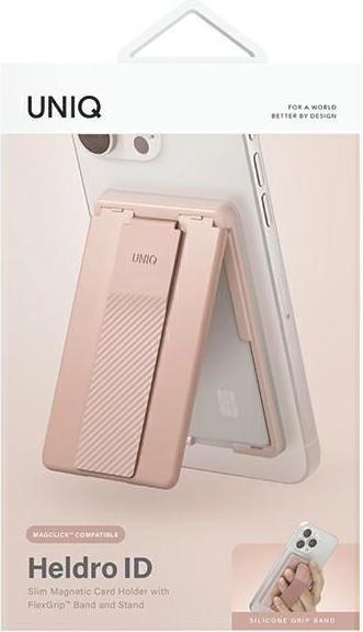 Produktbild Uniq Heldro ID magnetyczny portfel z podpórką i opaską różowy/blush pink
