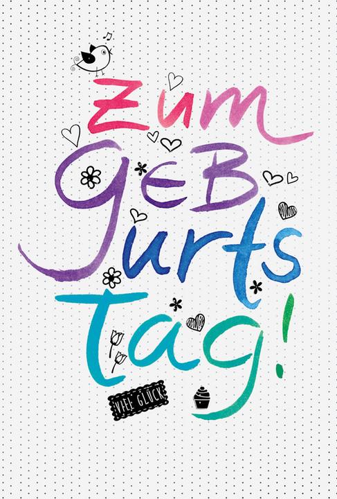 Image du produit ABC Carte d'anniversaire Handlettering 0163977 blanc B6 (1 pcs)