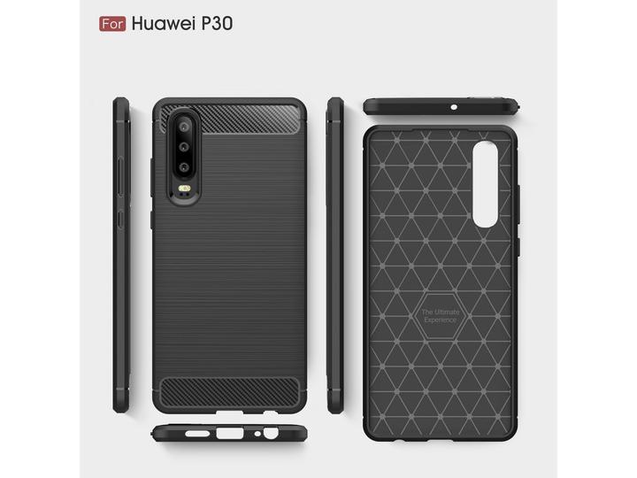 Produktbild Screenguard Huawei P30 Hülle Carbon Brushed Soft TPU (Huawei P30)